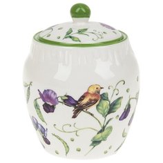 Сахарница Best Home Porcelain Луговой горошек 400 мл. белый/зеленый