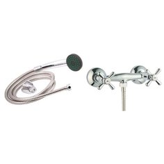 Смеситель для ванны с душем Duschy 911-02 двухрычажный лейка в комплекте хром