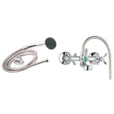 Смеситель для ванны с душем Duschy 911-03 двухрычажный лейка в комплекте хром