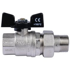 Кран шаровый Bugatti Oregon 03220032 муфтовый (ВР/НР), латунь, с накидной гайкой Ду 20 (3/4")