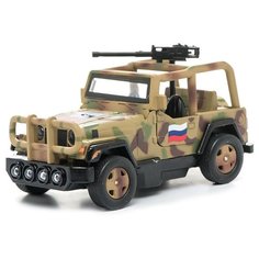 Внедорожник ТЕХНОПАРК военный со светом и звуком (CT1061(SL598MWB)) 1:43 13 см камуфляж бежевый