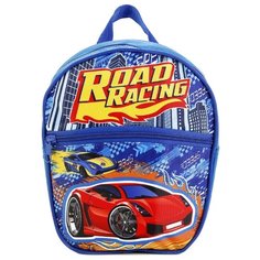 Играем вместе Дошкольный рюкзак Гонки малый с передним карманом (SBPZ18-DRIVE), синий