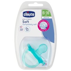 Пустышка силиконовая ортодонтическая Chicco Physio Soft 6-16 м (1 шт) голубой