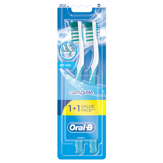 Зубная щетка Oral-B Комплекс Глубокая чистка: средней жесткости, голубой/голубой, 2 шт.