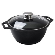 Кастрюля Kukmara Традиция к22а со стеклянной крышкой 2 л, черный