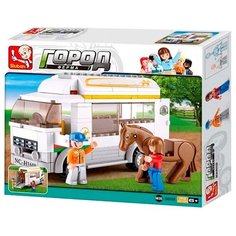 Конструктор SLUBAN Городская серия M38-B0559 Трейлер для лошадки