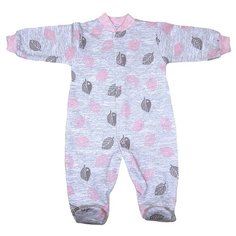Комбинезон Веселый Малыш размер 86, серый/розовый