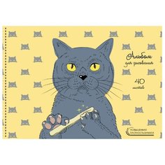 Альбом для рисования Unnika land Деловой кот 29.7 х 21 см (A4), 140 г/м², 40 л.