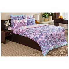 Постельное белье 2-спальное Ночь Нежна Шабарам 50 х 70 сатин голубой/розовый