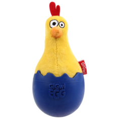 Игрушка для собак GiGwi EGG Цыпленок-неваляшка (75476) желтый/синий