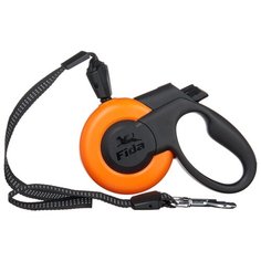 Поводок-рулетка для собак Fida Mars тросовая (XS) оранжевый/черный 3 м