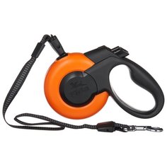 Поводок-рулетка для собак Fida Mars тросовая (S) оранжевый/черный 5 м