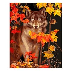 Рыжий кот Картина по номерам "Осенний волк" 30х40 см (AWD3015)