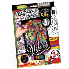 Danko Toys Бархатная раскраска фломастерами "Velvet" Лев 2