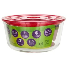 Eley Контейнер стеклянный жаропрочный ELV5803R прозрачный/красный