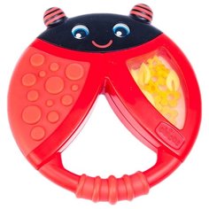Прорезыватель-погремушка Chicco Funny Relax "Бабочка"/"Божья коровка" 2580 красный