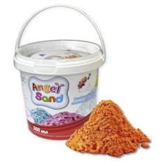 Кинетический песок Angel Sand Базовый, оранжевый, 0.5 л, пластиковый контейнер