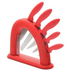 Набор MAYER & BOCH 5 ножей с подставкой 22541 / 22542 красный