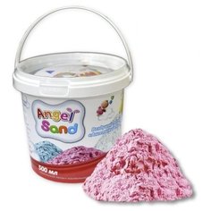Кинетический песок Angel Sand Базовый, розовый, 0.5 л, пластиковый контейнер