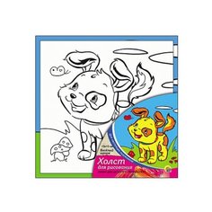 Рыжий кот Картина по контурам "Весёлый щенок" 15х15 см ( Х-9817)