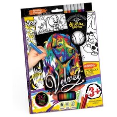 Danko Toys Бархатная раскраска фломастерами "Velvet" Собачка 2