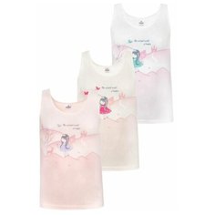 Майка BAYKAR 3 шт., размер 146/152, белый/молочный/розовый