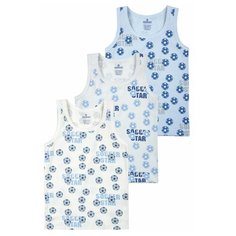 Майка BAYKAR 3 шт., размер 146/152, серый/голубой/молочный