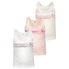 Майка BAYKAR 3 шт., размер 146/152, белый/молочный/розовый