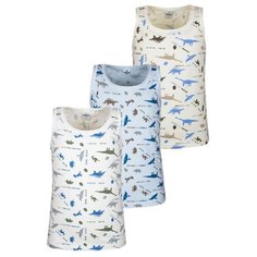 Майка BAYKAR 3 шт., размер 158/164, белый/голубой/молочный