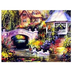 Color Kit Картина по номерам "Беседка у реки" 30х40 см (KS002)