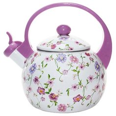 Metalloni Чайник со свистком ЕМ-25001/17 2.5 л белый/фиолетовый