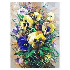 Белоснежка Картина по номерам "Букет с анютками" 30х40 см (088-AS)