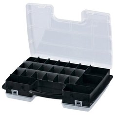 Органайзер Сибртех 90738 29.5x22x7.6 см 12 черный/прозрачный