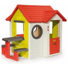 Домик Smoby Со столом 810401 зеленый/красный