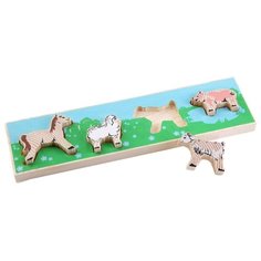 Рамка-вкладыш Томик Домашние животные Лужок (382-2), 4 дет.