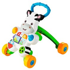 Каталка-ходунки Fisher-Price Зебра Учись со мной (DPL54) со звуковыми эффектами белый/зеленый/оранжевый