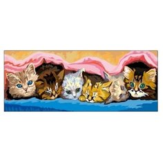 Рыжий кот Картина по номерам "Котята" 20х50 см (Х-7957)