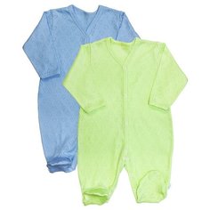 Комбинезон Веселый Малыш размер 74, голубой/зеленый