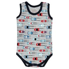 Боди Веселый Малыш размер 74, серый