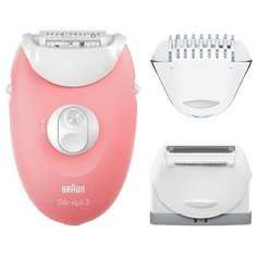 Эпилятор Braun 3-440 Silk-epil 3 персиковый/белый