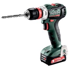 Аккумуляторная дрель-шуруповерт Metabo PowerMaxx BS 12 BL Q 2.0Ач х2 кейс 45 Н·м зеленый/черный