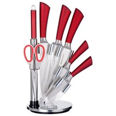 Набор MAYER & BOCH 5 ножей, ножницы и мусат с подставкой 27674 / 27675 красный матовый