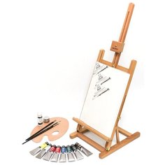 Мольберт Малевичъ МЛ-57 в стартовом наборе для живописи маслом (830210) коричневый