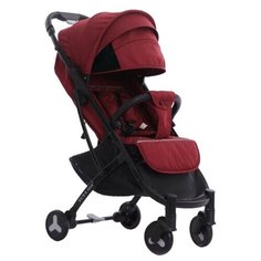 Прогулочная коляска Yoya Plus 2 (дожд., москит., подстак., бампер, сумка-чехол, бамбук. коврик, ремешок на руку) красный/черная рама, цвет шасси: черный