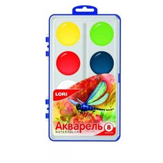 LORI Акварельные краски 8 цветов без кисти (Акв-002)