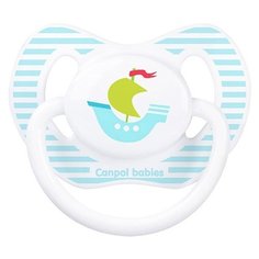 Пустышка силиконовая ортодонтическая Canpol Babies Summertime 0-6 м (1 шт.) белый/кораблик