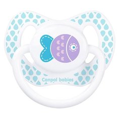 Пустышка силиконовая ортодонтическая Canpol Babies Summertime 0-6 м (1 шт.) белый/рыбка