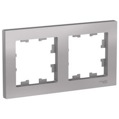 Рамка 2п Schneider Electric AtlasDesign ATN000302, алюминиевый