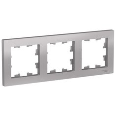 Рамка 3п Schneider Electric AtlasDesign ATN000303, алюминиевый