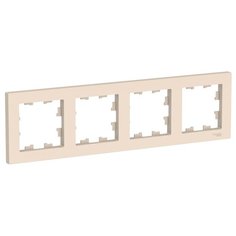 Рамка 4п Schneider Electric AtlasDesign ATN000204, бежевый